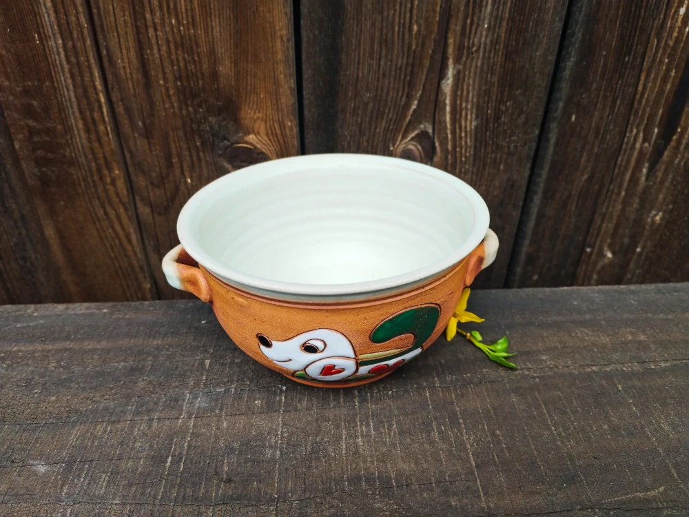 MISKA s oušky pes zelený