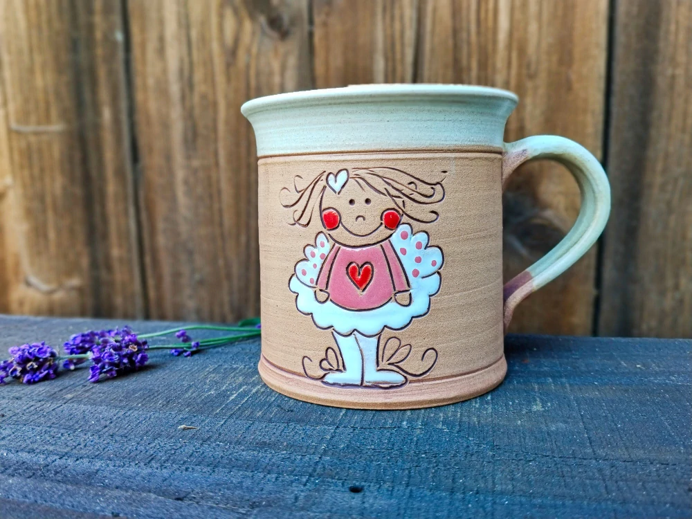 HRNEK  0,5 litru ROVNÝ andílek růžový