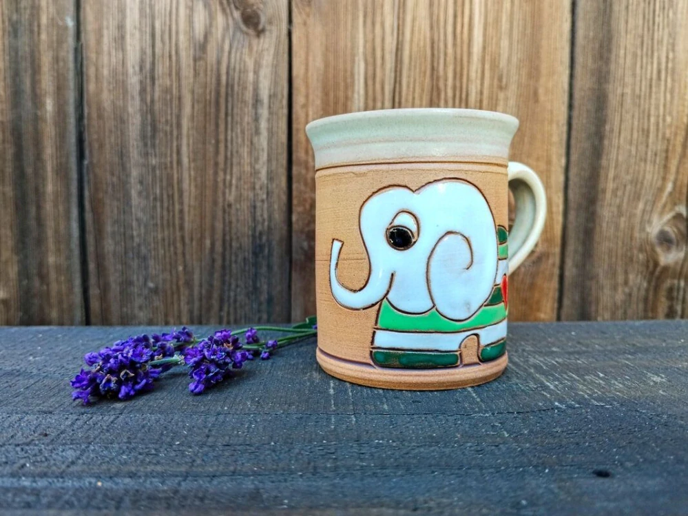 HRNEK 0,2 litru ROVNÝ slon zelený