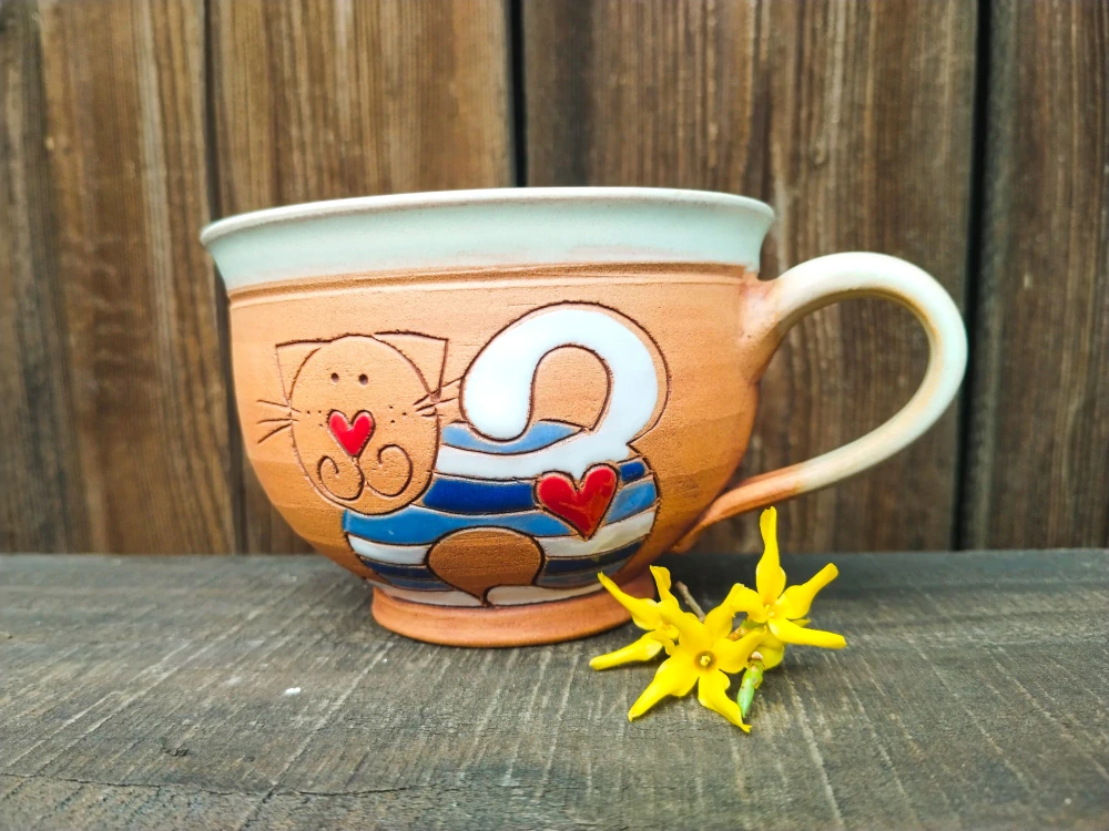 HRNEK ČAJOVÝ 0,5L kočka modrá