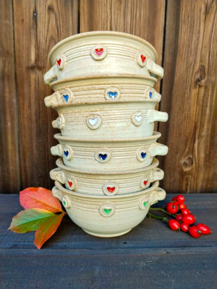 MISKA béžová s oušky 400ml 🩵