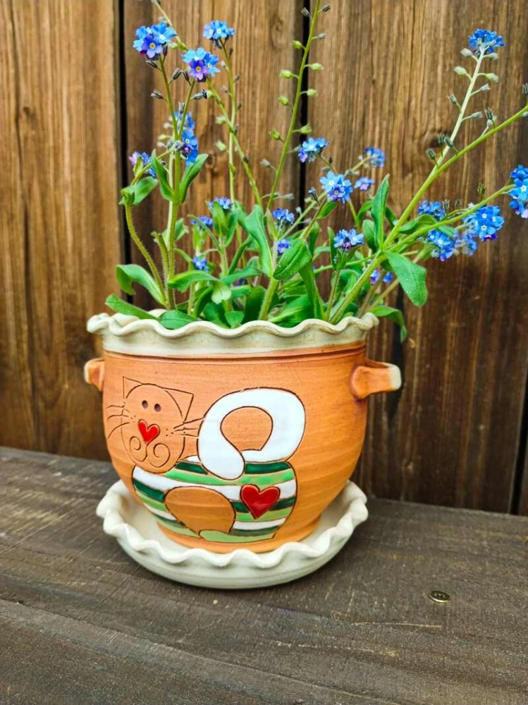 KVĚTINÁČ s podmiskou KOČKA ZELENÁ