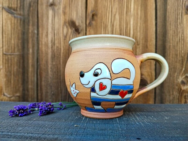 HRNEK  0,5 litru BACULATÝ pes modrý