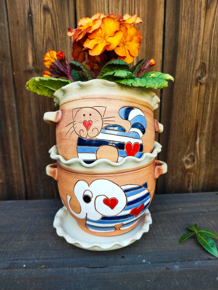 KVĚTINÁČ s podmiskou KOČKA MODRÁ