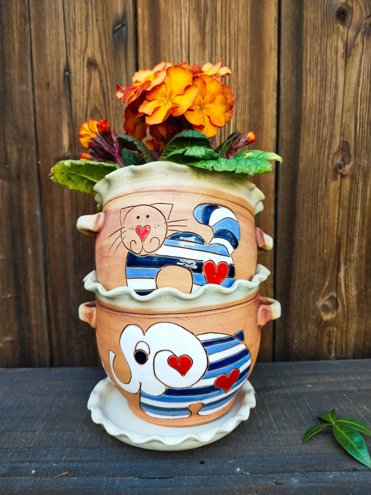 KVĚTINÁČ s podmiskou SLON MODRÝ