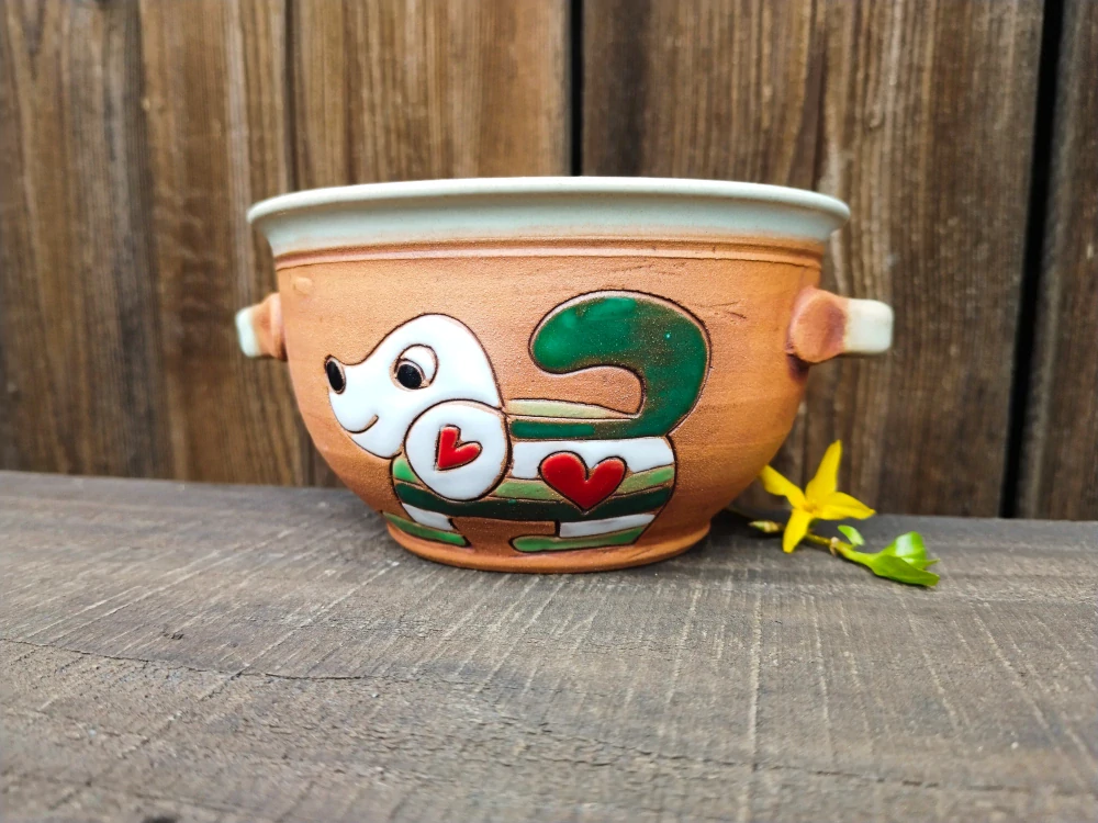 MISKA s oušky pes zelený