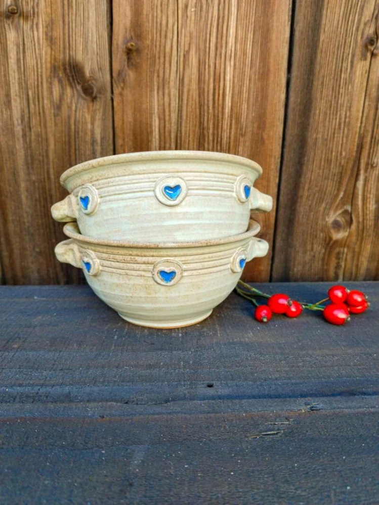 MISKA béžová s oušky 400ml 🩵