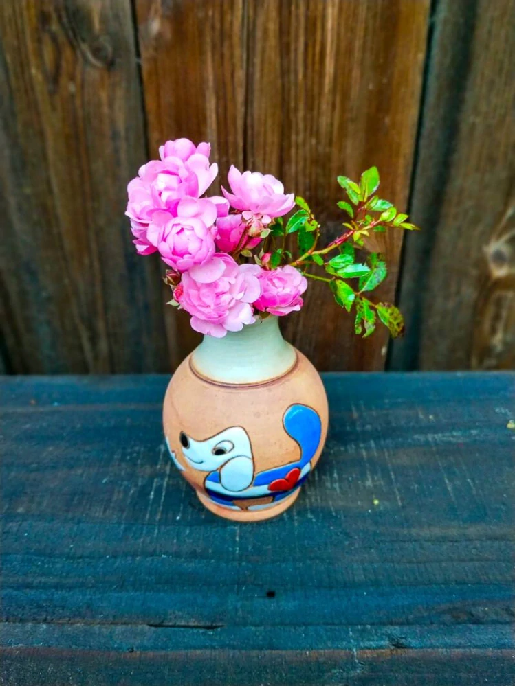 Vázička malovaná PES MODRÝ