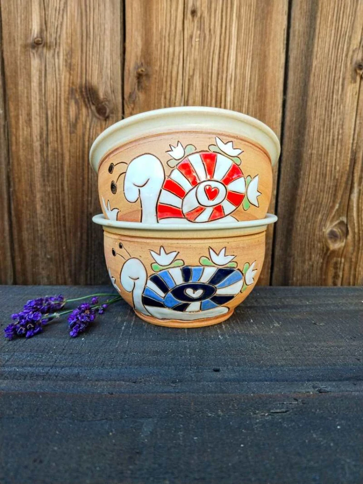 MISKA  bez oušek šnek modrý