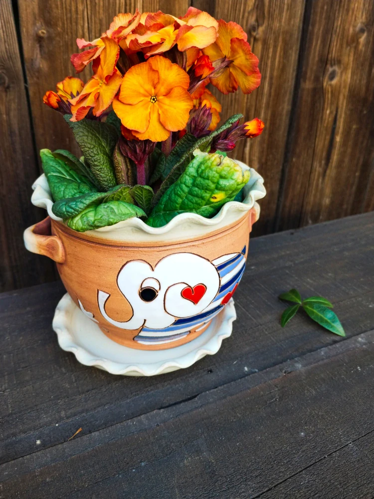 KVĚTINÁČ s podmiskou SLON MODRÝ