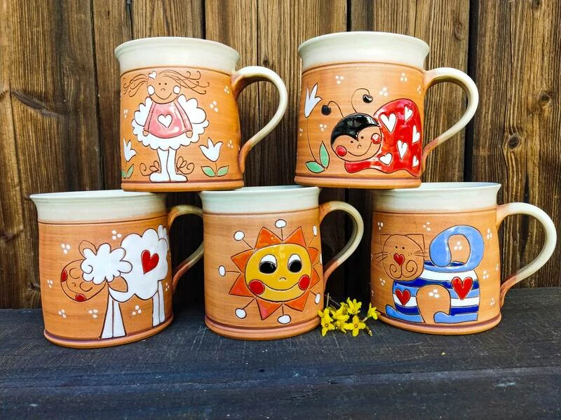 HRNEK  1 litr ROVNÝ kočka modrá