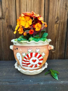 KVĚTINÁČ s podmiskou ŠNEK ČERVENÝ