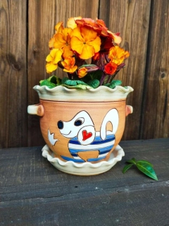 KVĚTINÁČ s podmiskou PES MODRÝ