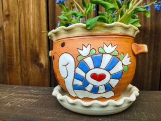 KVĚTINÁČ s podmiskou ŠNEK MODRÝ