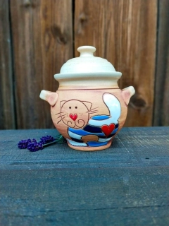 CUKŘENKA malovaná KOČKA MODRÁ