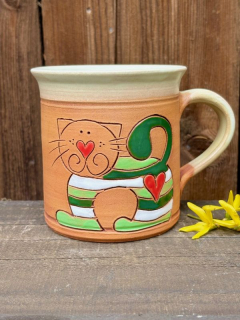 HRNEK 0,5 litru ROVNÝ kočka zelená