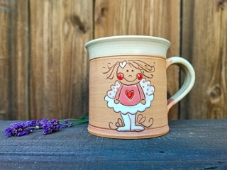 HRNEK  0,5 litru ROVNÝ andílek růžový