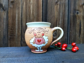 HRNEK 0,25 litru BACULATÝ andílek růžový