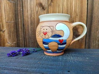 HRNEK  0,5 litru BACULATÝ kočka modrá