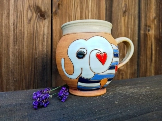 HRNEK  0,5 litru BACULATÝ slon modrý