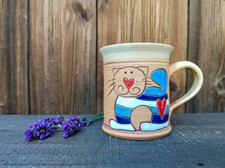 HRNEK 0,2 litru ROVNÝ kočka modrá