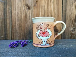 HRNEK 0,2 litru ROVNÝ andílek růžový