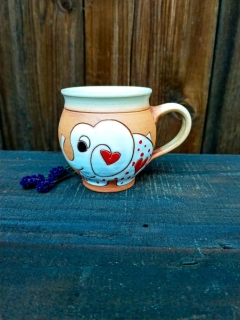 HRNEK 0,25 litru BACULATÝ slon bílý s puntíky